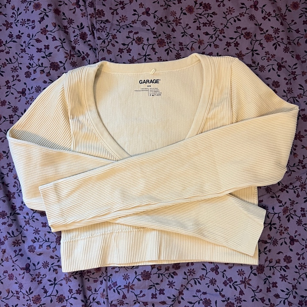 Garage Pale Yellow Fitted Long sleeve